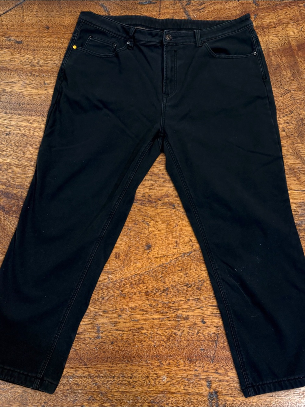 CAT Caterpillar Fleece Lined Denim Work Jeans Insulated Black Size 40x30